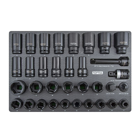 Bộ đầu tuýp đen 3/4 inch 34pcs Toptul GED3426